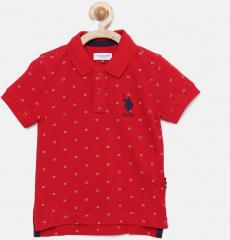 U S Polo Assn Kids Red Printed T Shirt boys