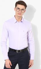 U S Polo Assn Lavender Regular Fit Self Design Formal Shirt men