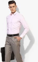 U S Polo Assn Pink Regular Fit Printed Formal Shirt men