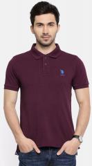 U S Polo Assn Purple Solid Polo Collar T Shirt men