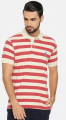 U S Polo Assn Red Striped Regular Fit Polo T Shirt men