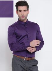 U S Polo Assn Tailored Purple Tailored Fit Solid Formal Shirt men