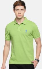 U S Polo Assn U.S. Polo Assn. Men Green Solid Polo Collar T shirt men