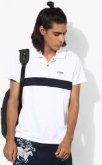 U S Polo Assn White Solid Polo Collar T shirt men