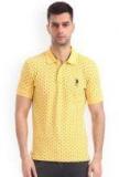 U S Polo Assn Yellow Printed Polo Collar T Shirt men