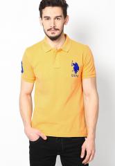 U S Polo Assn Yellow Solid Polo Collar T Shirt men