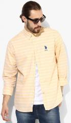 U S Polo Assn Yellow Striped Slim Fit Casual Shirt men