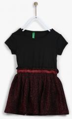 United Colors Of Benetton Black Printed Casual Dress girls