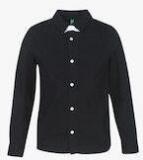United Colors Of Benetton Black Solid Regular Fit Casual Shirt boys