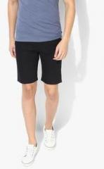 United Colors Of Benetton Black Solid Slim Fit Shorts men