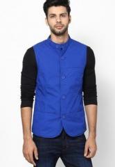 United Colors Of Benetton Blue Solid Colored Waistcoat men