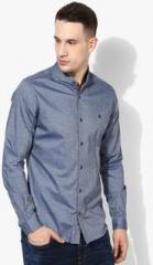 United Colors Of Benetton Blue Solid Regular Fit Casual Shirt men