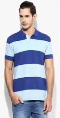 United Colors Of Benetton Blue Striped Polo T Shirt men