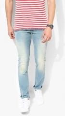 United Colors Of Benetton Blue Washed Skinny Fit Jeans men