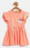 United Colors Of Benetton Fluorescent Orange Solid Fit & Flare Dress girls