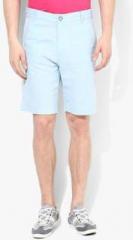 United Colors Of Benetton Light Blue Solid Slim Fit Shorts men