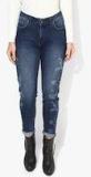 United Colors Of Benetton Navy Blue Skinny Fit Mid Rise Stretchable Cropped Jeans women