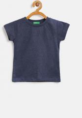 United Colors Of Benetton Navy Blue Solid Round Neck T Shirt girls