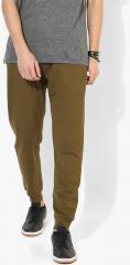 United Colors Of Benetton Olive Green Regular Fit Solid Joggers men