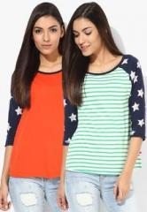 United Colors Of Benetton Pack Of 2 Multicoloured Printed T Shirt women