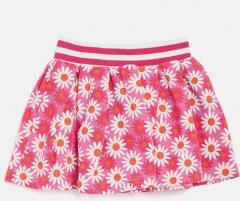 United Colors Of Benetton Pink & White Printed Flared Skirt girls