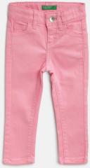 United Colors Of Benetton Pink Regular Fit Mid Rise Clean Look Jeans girls