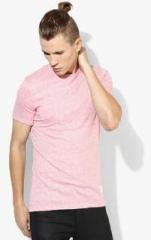 United Colors Of Benetton Pink Solid Slim Fit Round Neck T Shirt men