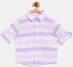 United Colors Of Benetton Purple Regular Fit Striped Casual Shirt boys