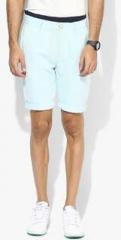 United Colors Of Benetton Sky Blue Linen Shorts men