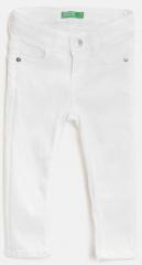 United Colors Of Benetton White Regular Fit Mid Rise Clean Look Jeans girls
