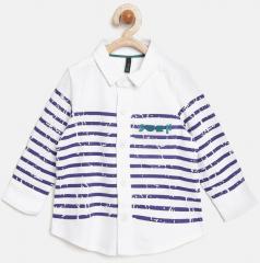 United Colors Of Benetton White Slim Fit Casual Shirt boys