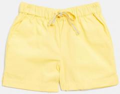 United Colors Of Benetton Yellow Solid Regular Fit Shorts girls