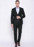Van Heusen Black Single Breasted Self Checked Ultra Slim Fit Formal Suit men