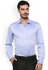 Van Heusen Men Blue Regular Fit Self Design Formal Shirt