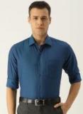 Van Heusen Men Blue Slim Fit Self Design Casual Shirt