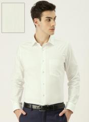 Van Heusen Men White Slim Fit Solid Formal Shirt