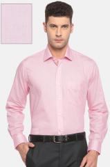 Van Heusen Pink Custom Regular Fit Solid Formal Shirt men