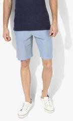 Van Heusen Sport Light Blue Solid Regular Fit Shorts men