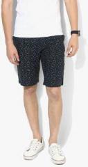 Van Heusen Sport Navy Blue Printed Regular Fit Shorts men