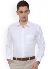 Van Heusen White Regular Fit Self Design Formal Shirt men