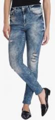 Vero Moda Blue Mid Rise Skinny Fit Jeans women