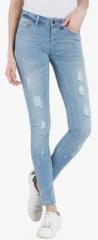 Vero Moda Light Blue Washed Mid Rise Slim Jeans women