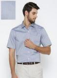 Wills Lifestyle Men Blue Regular Fit Solid Formal Shirt