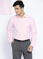 Wills Lifestyle Pink Solid Slim Fit Formal Shirt men