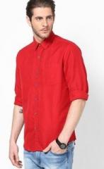 Wills Lifestyle Red Formal Shirt men
