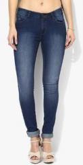 Wrangler Blue Washed Low Rise Slim Jeans women