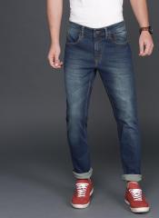 WROGN Men Blue Slim Fit Mid Rise Clean Look Stretchable Jeans