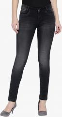 Xpose Black Washed Mid Rise Slim Fit Jeans women