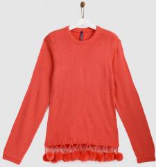 Yk Coral Solid Pullover girls