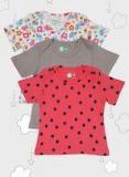Yk Organic Red Solid Polo T Shirts girls